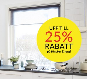 25% rabatt på ENERGI fönster